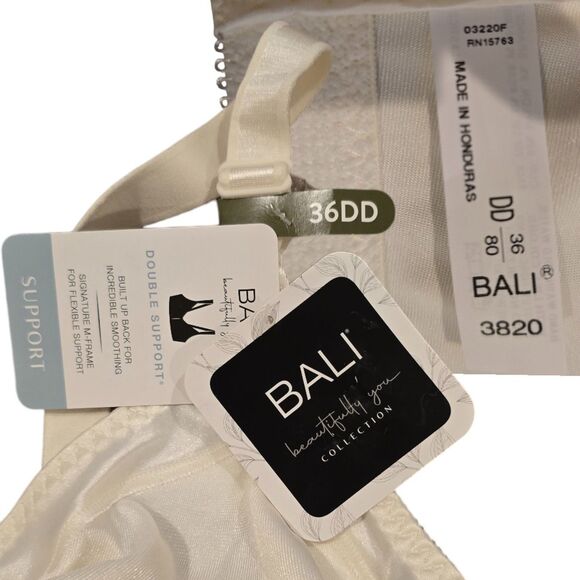 Bali Women's Double Support Wirefree Cream Color Bra 36DD NWT - Picture 2 of 6